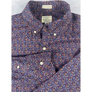 J.Crew Slim Untucked Stretch Men's Size M Floral Long Sleeve Secret Wash‎ Shirt